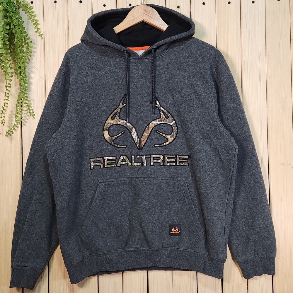 Realtree Hoodie for Men Gray Size L